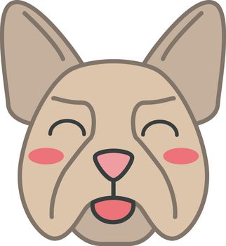 French Bulldog cute kawaii vector character