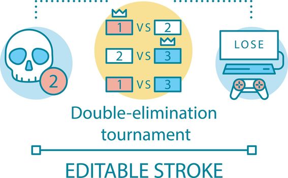 Double elimination tournament concept icon