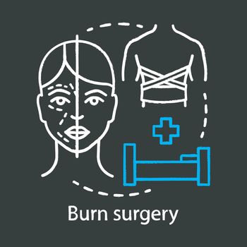 Burn surgery chalk icon