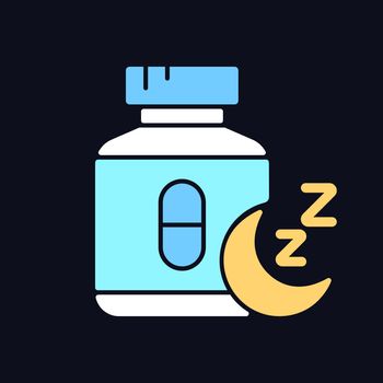 Pills for insomnia RGB color icon for dark theme