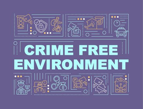 Crime free surroundings word concepts banner