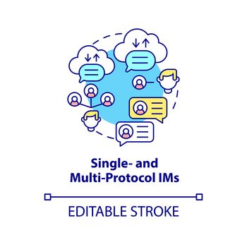 Single and multi protocol IM concept icon