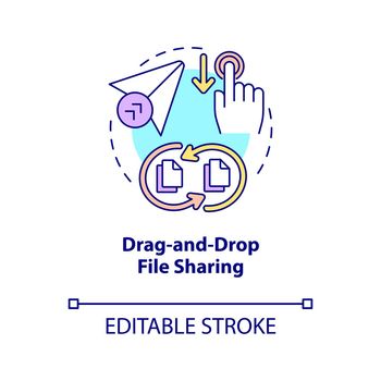 Drag and drop file sharing concept icon
