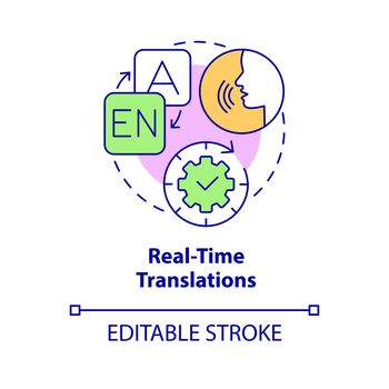 Real time translation concept icon