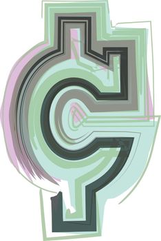 Cent symbol Line Logo Icon Design