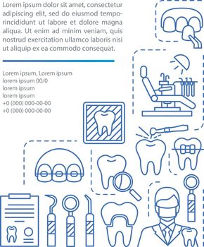 Dentistry article page vector template