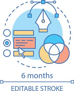 6 months subscription vector concept icon