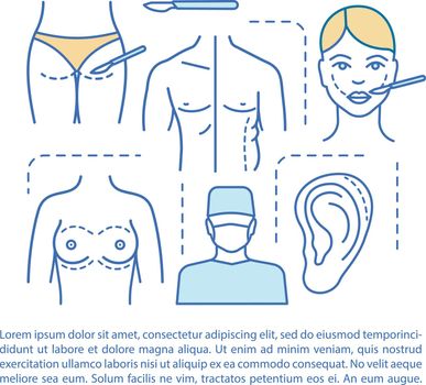 Plastic surgery operation article page vector template
