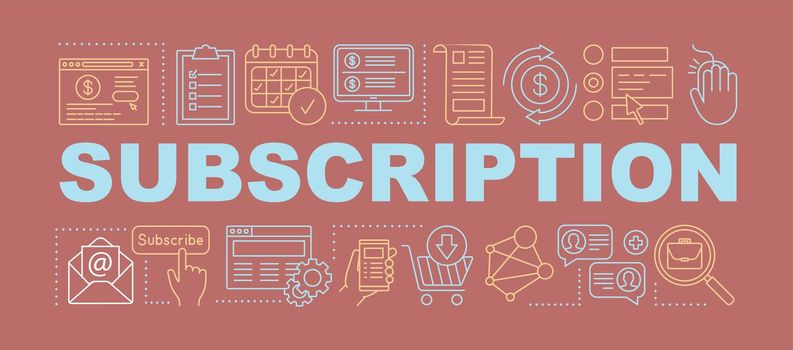 Subscription word concepts banner
