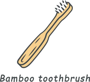 Bamboo toothbrush color icon