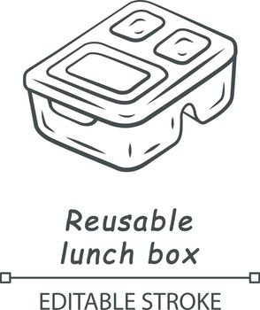 Reusable lunch box linear icon