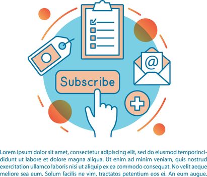Subscription article page vector template