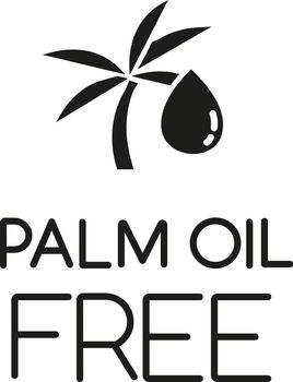 Palm oil free glyph icon. Organic food without saturated fats. Product free ingredient. Nutritious dietary, healthy eating habits. Silhouette symbol. Negative space. Vector isolated illustration