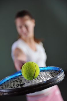 young girl exercise tennis sport indoor