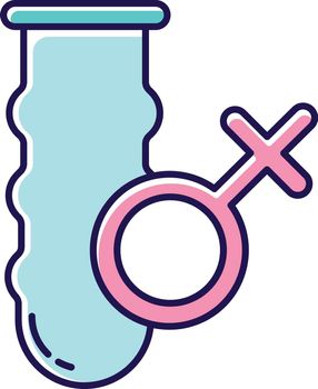 Female condom color icon. Latex contraceptive product. Preservative option. Birth control. Pregnancy prevention. Safe sex. Healthy intercourse. HIV, STI protection. Isolated vector illustration