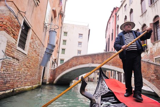 venice italy, gondola driver in grand channel