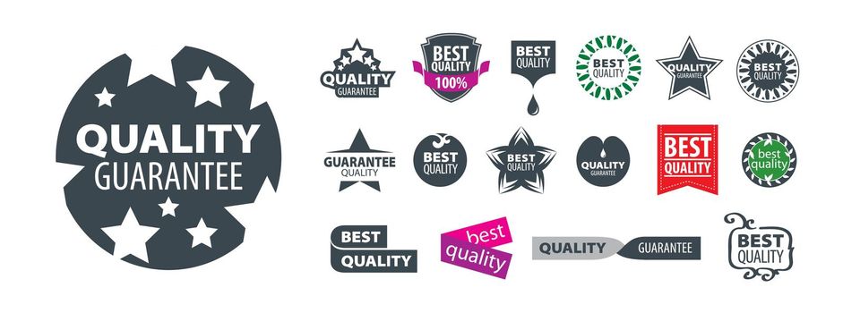 A set of vector logos Guarantee the best quality on a white background