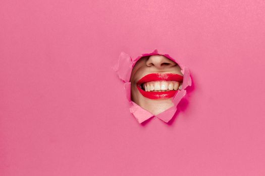 womens lips pink poster glamor lifestyle fashion. High quality photo