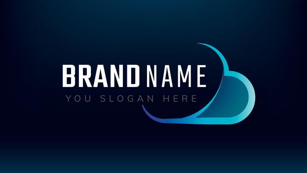 Gradient cloud editable slogan vector technology design
