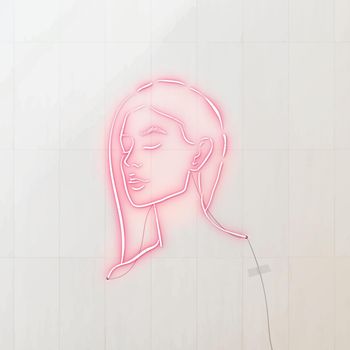 Feminine neon sign design resource vector