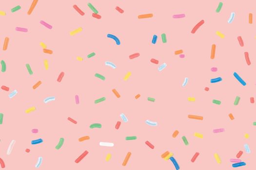 Confetti sprinkles background vector in pink