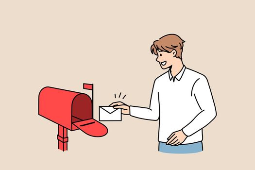 Sending post letter service concept.