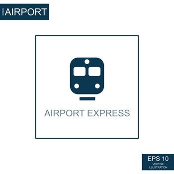 Abstract icon express train on airport theme - Vector