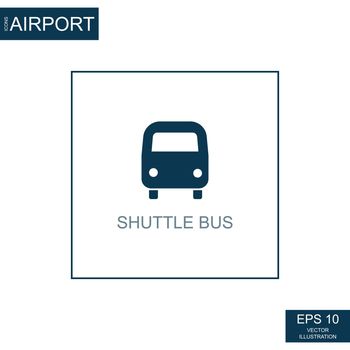 Abstract icon bus stop on airport theme - Vector