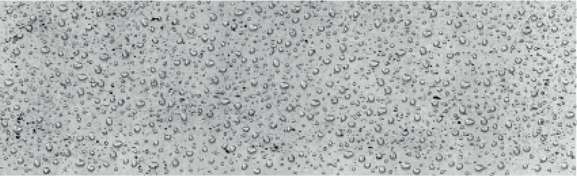 Realistic water drops on gray concrete background - Vector illustration