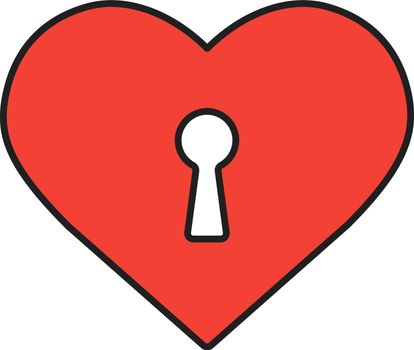 Heart with keyhole color icon