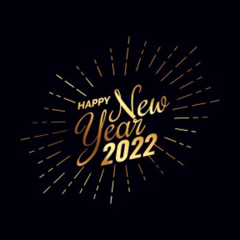 happy new year 2022 golden shiny card design
