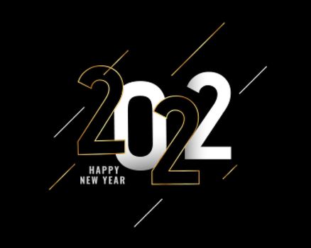 modern style black and golden new year 2022 card design