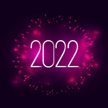 2022 new year shiny purple pink greeting card design