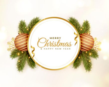 christmas celebration greeting with realistic elements