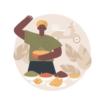 Indian cuisine abstract concept vector illustration.