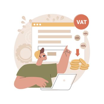 Value added tax system abstract concept vector illustration.