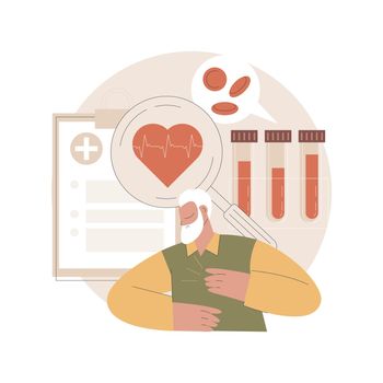 Cardiac patient card abstract concept vector illustration.