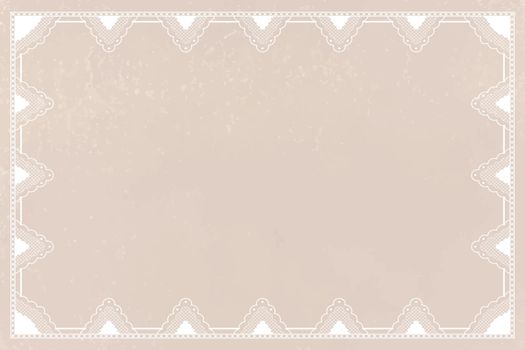 Cream frame background, classic lace design vector
