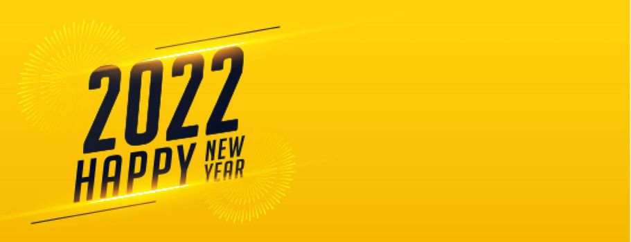 2022 happy new year celebration yellow banner design