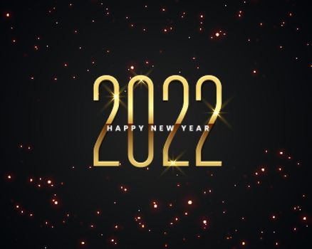 2022 happy new year golden style wishes background