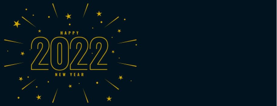 2022 happy new year line text with star burst