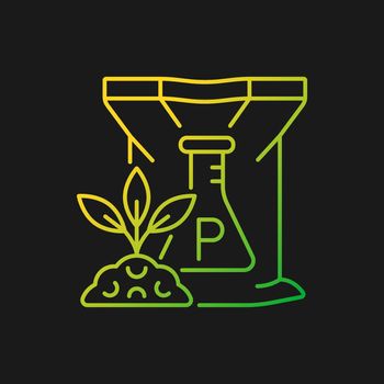 Phosphorus fertilizer gradient vector icon for dark theme