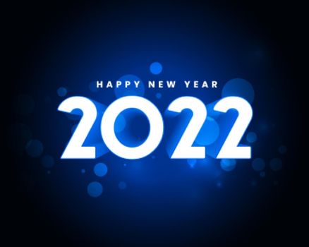 2022 happy new year blue 3d style background