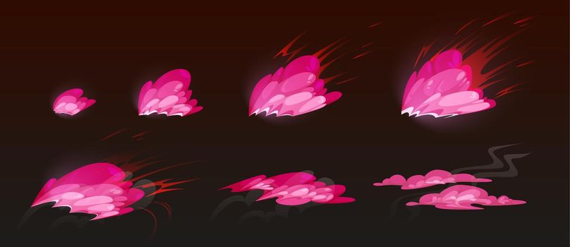 Pink burst sprites for game or animation