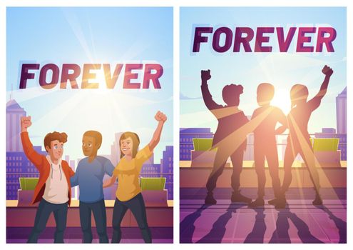 Posters of friends forever with happy people