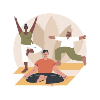 Yoga school abstract concept vector illustration.