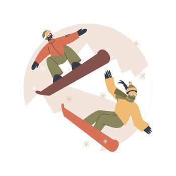 Winter extreme sports abstract concept vector illustration.