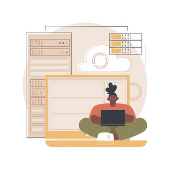 Backup server abstract concept vector illustration.