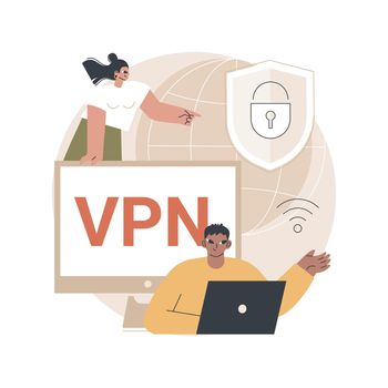 VPN access abstract concept vector illustration.