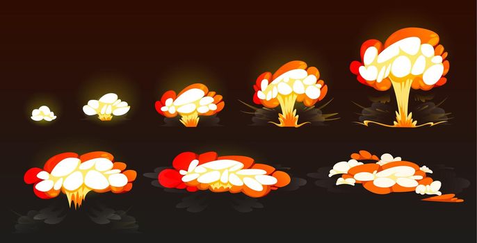 Cartoon bomb explosion storyboard, animation.